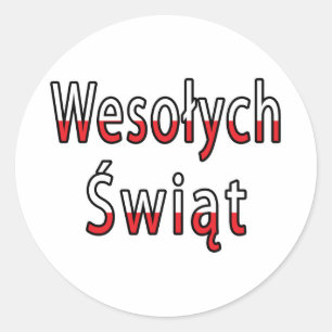 Adesivo Redondo Wesolych Swiat Flag