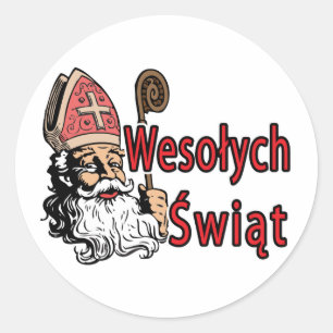 Adesivo Redondo Wesolych Swiat São Nicolau