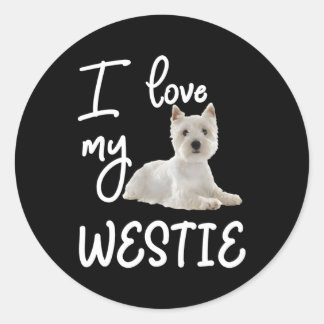 Adesivo Redondo West Highland Terrier I Love My Westie