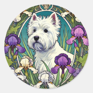 Adesivo Redondo West Highland Terrier Westie