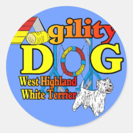 Adesivo Redondo West_Highland_White_Terrier_Agilidade