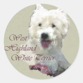 Adesivo Redondo West Highland White Terrier Art