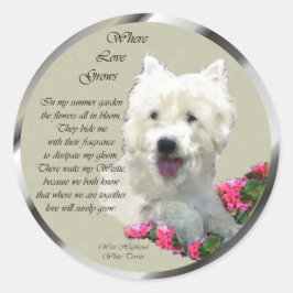 Adesivo Redondo West Highland White Terrier Gifts