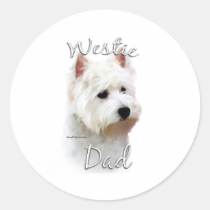 Adesivo Redondo West Highland White Terrier Pai 2