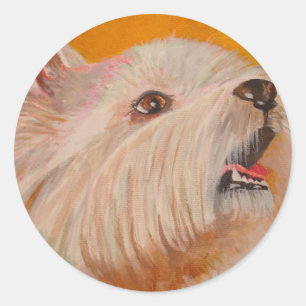Adesivo Redondo West Highland White Terrier Retrato