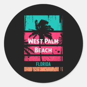Adesivo Redondo West Palm Beach Souvenir - Lembrete da Flórida