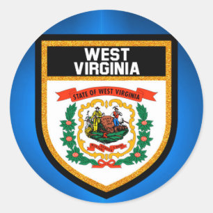 Adesivo Redondo West Virginia Flag