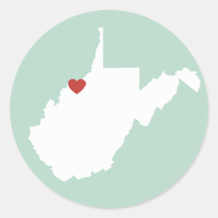 Adesivo Redondo West Virginia Love - Customizable Sticker