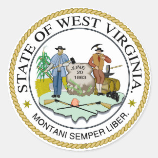 Adesivo Redondo West Virginia State Seal