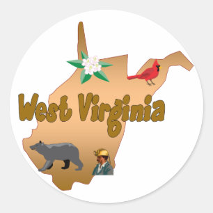 Adesivo Redondo West Virginia Sticker