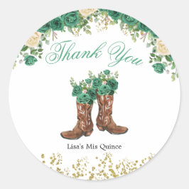 Adesivo Redondo Western Green Hunter Charra Mis Quince Sticker