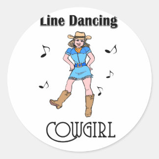 Adesivo Redondo Western "Line Dancing Cowgirl"