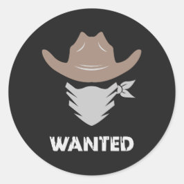 Adesivo Redondo Western Outlaw Cowboy Wanted