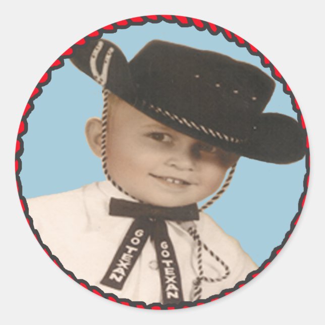 Adesivo Redondo Western Rodeo Cowboy Stickers Vai Texano (Frente)