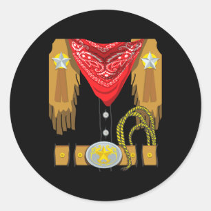 Adesivo Redondo Western Rodeo Sheriff Cowboy Costume