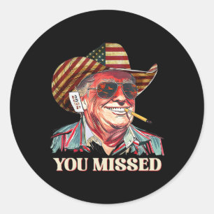Adesivo Redondo Western Trump Cowboy Você Perdeu A Bandeira Americ