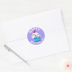 Adesivo Redondo Westie BIRTHDAY KiniArt Stickers