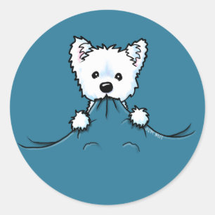 Adesivo Redondo Westie Bonito Agressão KiniArt Sticker