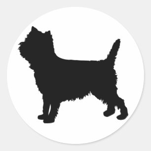 Adesivo Redondo Westie/ Cairn Terrier Silhouette