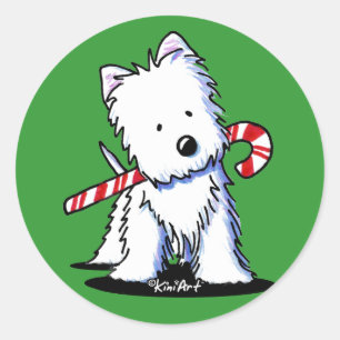 Adesivo Redondo Westie Cutie Stickers