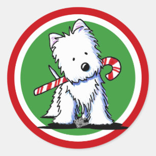 Adesivo Redondo Westie Cutie Stickers