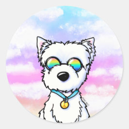 Adesivo Redondo Westie Dog Peace KiniArt Stickers