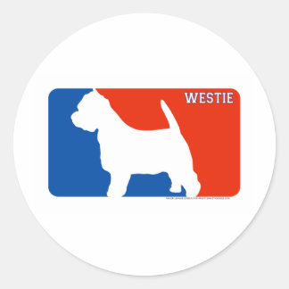 Adesivo Redondo Westie Major League Dog Sticker