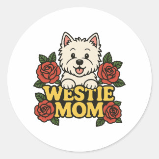 Adesivo Redondo Westie Mom