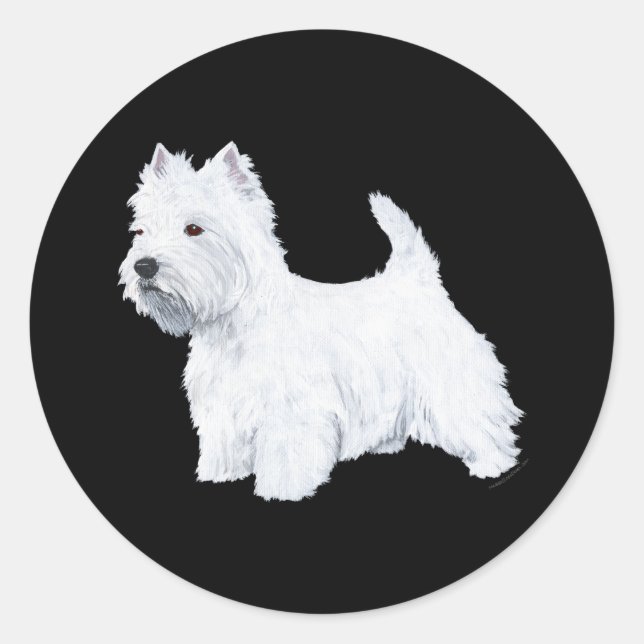 Adesivo Redondo Westie Permanente (Frente)