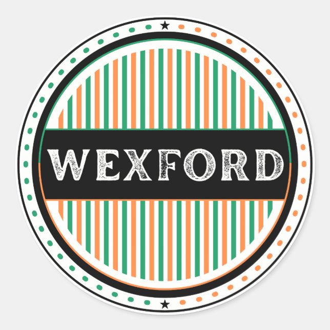 Adesivo Redondo Wexford City Pride Emblem – Irish Identity (Frente)
