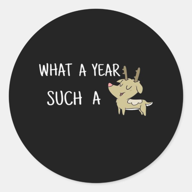 Adesivo Redondo What A Fun Deer Moment Retro Style  (Frente)