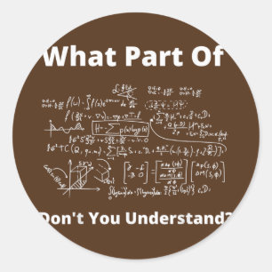 Adesivo Redondo What Part Of Don't You Understand Funny Math