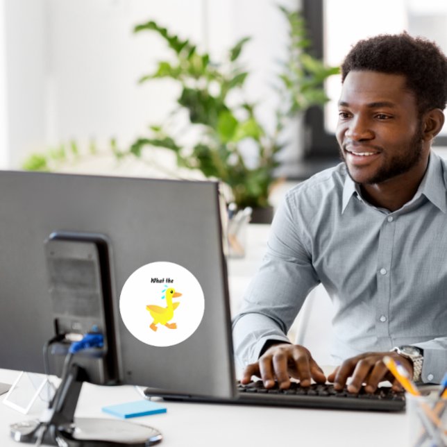 Adesivo Redondo What the Duck? (Criador carregado)