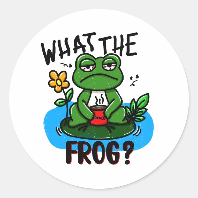 Adesivo Redondo What the frog? (Frente)