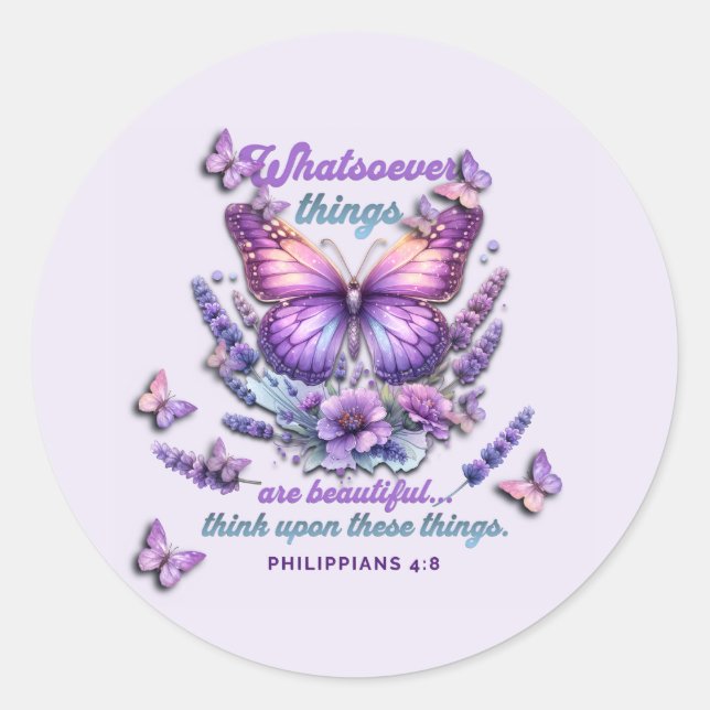Adesivo Redondo Whatsoever Things Are Scripture (Frente)