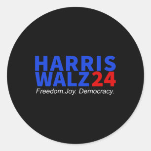 Adesivo Redondo Wheimer24 Liberdade Joy Democracy Kamala Harris Wa