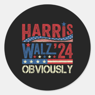 Adesivo Redondo Wheimer, obviamente! Harris Waltz 2024 Eleição 1