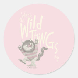Adesivo Redondo Where the Wild Things Are Quote - Pink
