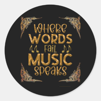 Adesivo Redondo WHERE WORDS Fail Music Speaks