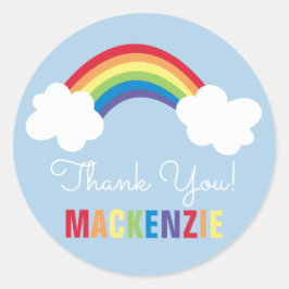 Adesivo Redondo Whimis Rainbow Happy Birth Party Sticker