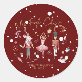 Adesivo Redondo Whimsic Meu Primeiro Nome De Crianças Noturcentas 