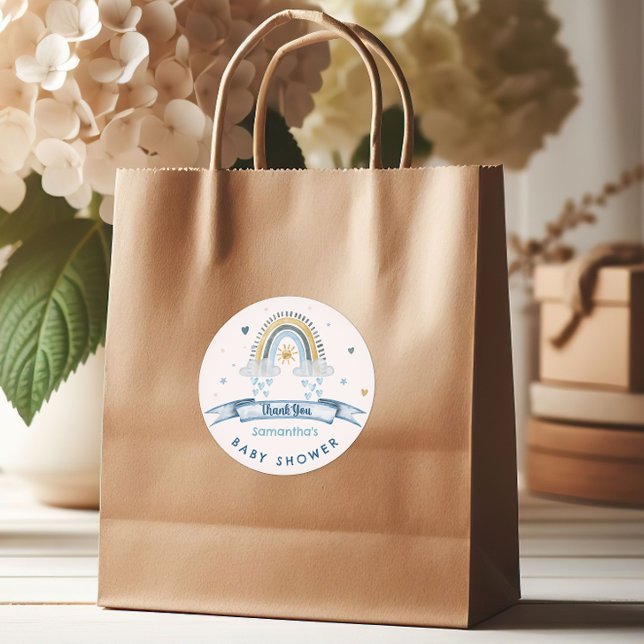 Adesivo Redondo Whimsic Rainbow Obrigado Sticker (Criador carregado)