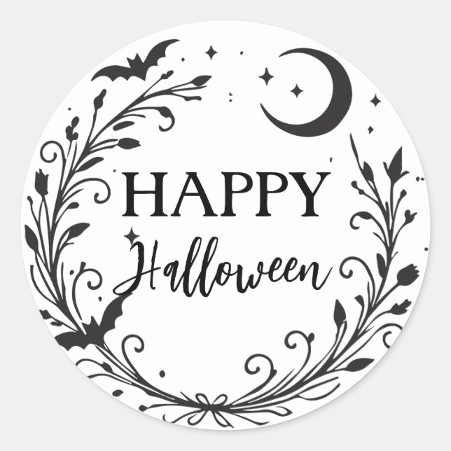 Adesivo Redondo Whimsic Witchy Wiccan Herb Magic Halloween (Frente)