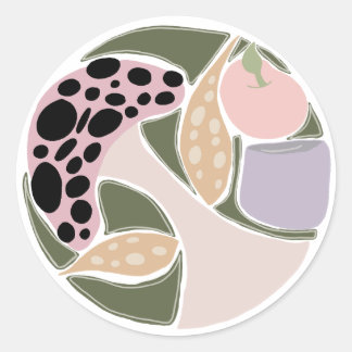 Adesivo Redondo Whimsical Autumn Vibes – Cozy Fall Sticker Design