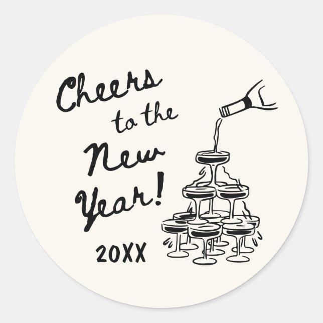 Adesivo Redondo Whimsical Disco Ball New Year's Eve Party (Frente)