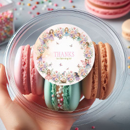 Adesivo Redondo Whimsical fairy garden 1st birthday 