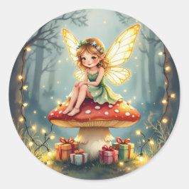 Adesivo Redondo Whimsical Fairytale Christmas