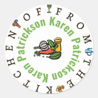 Adesivo Redondo Whimsical "From The Kitchen Of" Sticker Template