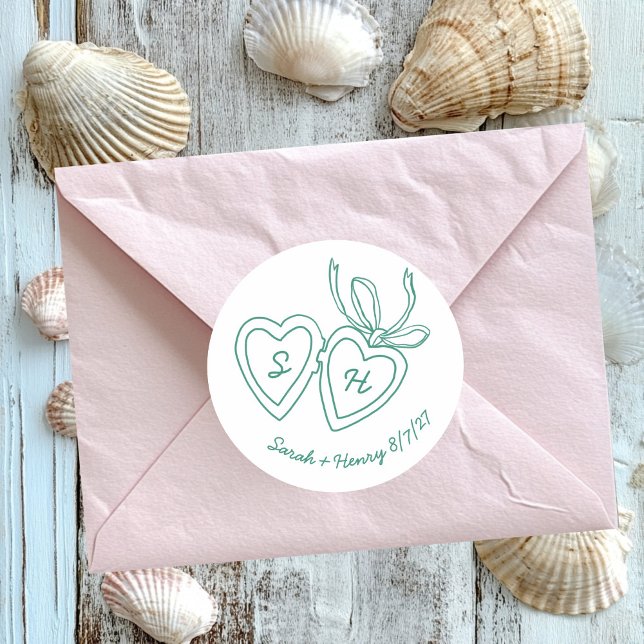 Adesivo Redondo Whimsical Heart Locket Doodle Sketch Modern CUSTOM (Whimsical Heart Locket Doodle Sketch Modern CUSTOM Classic Round Sticker
)