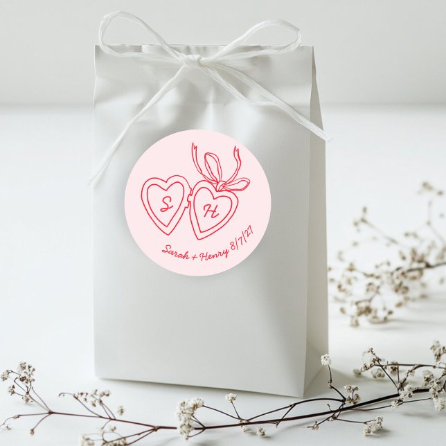 Adesivo Redondo Whimsical Heart Locket Doodle Sketch Modern CUSTOM (Whimsical Heart Locket Doodle Sketch Modern CUSTOM Classic Round Sticker
)